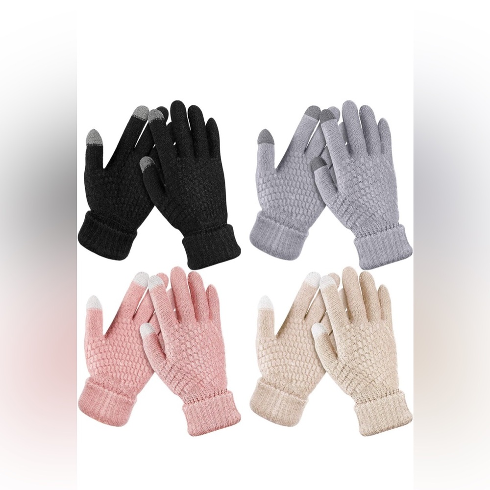 4 Pairs Women's Winter Touch Screen Texting Gloves